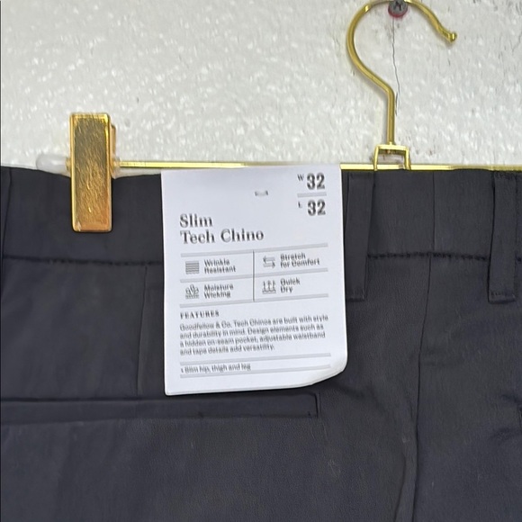 Goodfellow & CO Men's Black Pants 32W 32L alimentos Tech chino - Picture 6 of 10